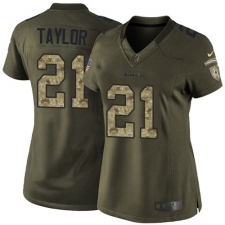 Women's Nike Washington Redskins #21 Sean Taylor Elite Green Salute to Service NFL Jersey