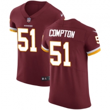 Men's Nike Washington Redskins #51 Will Compton Elite Burgundy Red Team Color NFL Jersey