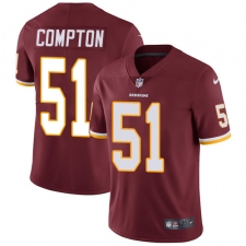 Youth Nike Washington Redskins #51 Will Compton Elite Burgundy Red Team Color NFL Jersey