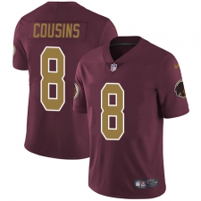 Youth Nike Washington Redskins #8 Kirk Cousins Burgundy Red/Gold Number Alternate 80TH Anniversary Vapor Untouchable Limited Player NFL Jersey