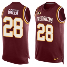 Men's Nike Washington Redskins #28 Darrell Green Limited Red Player Name & Number Tank Top NFL Jersey