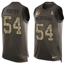 Men's Nike Washington Redskins #54 Mason Foster Limited Green Salute to Service Tank Top NFL Jersey