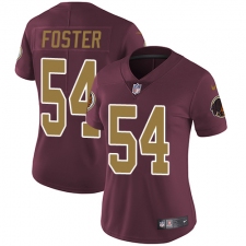 Women's Nike Washington Redskins #54 Mason Foster Elite Burgundy Red/Gold Number Alternate 80TH Anniversary NFL Jersey