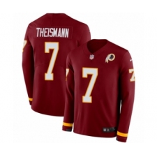 Men's Nike Washington Redskins #7 Joe Theismann Limited Burgundy Therma Long Sleeve NFL Jersey