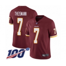 Men's Washington Redskins #7 Joe Theismann Burgundy Red Team Color Vapor Untouchable Limited Player 100th Season Football Jersey