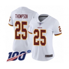 Women's Washington Redskins #25 Chris Thompson White Vapor Untouchable Limited Player 100th Season Football Jersey