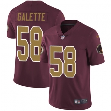 Youth Nike Washington Redskins #58 Junior Galette Elite Burgundy Red/Gold Number Alternate 80TH Anniversary NFL Jersey