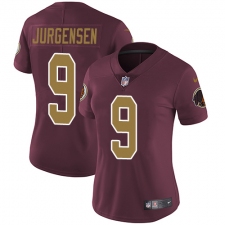 Women's Nike Washington Redskins #9 Sonny Jurgensen Elite Burgundy Red/Gold Number Alternate 80TH Anniversary NFL Jersey