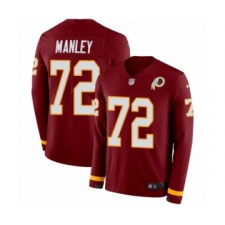 Men's Nike Washington Redskins #72 Dexter Manley Limited Burgundy Therma Long Sleeve NFL Jersey