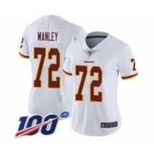Women's Washington Redskins #72 Dexter Manley White Vapor Untouchable Limited Player 100th Season Football Jersey