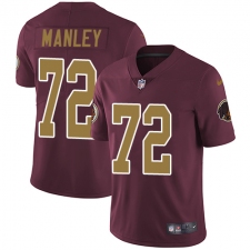 Youth Nike Washington Redskins #72 Dexter Manley Elite Burgundy Red/Gold Number Alternate 80TH Anniversary NFL Jersey