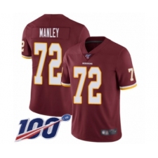 Youth Washington Redskins #72 Dexter Manley Burgundy Red Team Color Vapor Untouchable Limited Player 100th Season Football Jersey