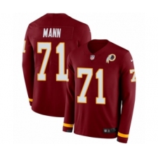 Men's Nike Washington Redskins #71 Charles Mann Limited Burgundy Therma Long Sleeve NFL Jersey