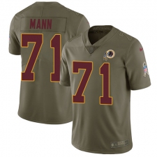 Men's Nike Washington Redskins #71 Charles Mann Limited Olive 2017 Salute to Service NFL Jersey