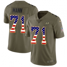 Men's Nike Washington Redskins #71 Charles Mann Limited Olive/USA Flag 2017 Salute to Service NFL Jersey