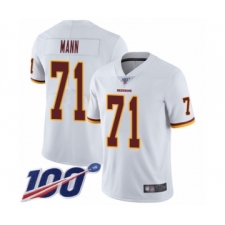 Youth Washington Redskins #71 Charles Mann White Vapor Untouchable Limited Player 100th Season Football Jersey