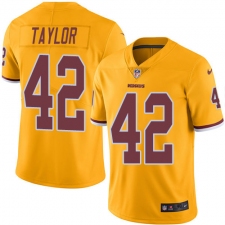 Men's Nike Washington Redskins #42 Charley Taylor Elite Gold Rush Vapor Untouchable NFL Jersey