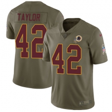 Men's Nike Washington Redskins #42 Charley Taylor Limited Olive 2017 Salute to Service NFL Jersey