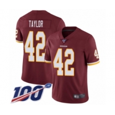 Youth Washington Redskins #42 Charley Taylor Burgundy Red Team Color Vapor Untouchable Limited Player 100th Season Football Jersey