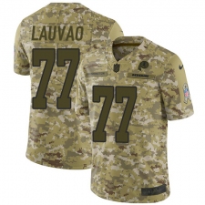 Youth Nike Washington Redskins #77 Shawn Lauvao Limited Camo 2018 Salute to Service NFL Jersey