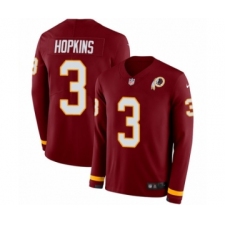 Men's Nike Washington Redskins #3 Dustin Hopkins Limited Burgundy Therma Long Sleeve NFL Jersey