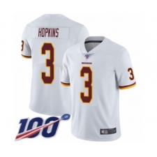 Men's Washington Redskins #3 Dustin Hopkins White Vapor Untouchable Limited Player 100th Season Football Jersey