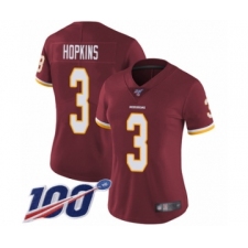 Women's Washington Redskins #3 Dustin Hopkins Burgundy Red Team Color Vapor Untouchable Limited Player 100th Season Football Jersey