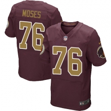 Men's Nike Washington Redskins #76 Morgan Moses Elite Burgundy Red/Gold Number Alternate 80TH Anniversary NFL Jersey