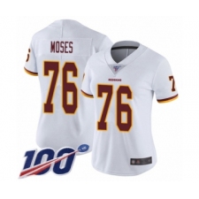 Women's Washington Redskins #76 Morgan Moses White Vapor Untouchable Limited Player 100th Season Football Jersey