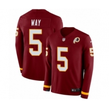 Men's Nike Washington Redskins #5 Tress Way Limited Burgundy Therma Long Sleeve NFL Jersey