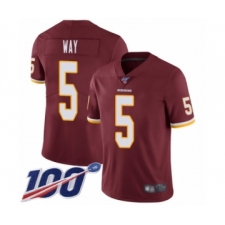 Youth Washington Redskins #5 Tress Way Burgundy Red Team Color Vapor Untouchable Limited Player 100th Season Football Jersey