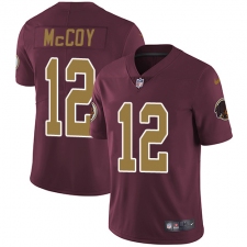 Youth Nike Washington Redskins #12 Colt McCoy Elite Burgundy Red/Gold Number Alternate 80TH Anniversary NFL Jersey