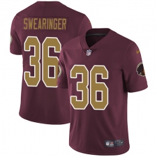 Youth Nike Washington Redskins #36 D.J. Swearinger Elite Burgundy Red/Gold Number Alternate 80TH Anniversary NFL Jersey
