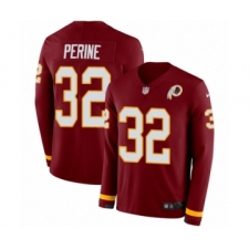 Men's Nike Washington Redskins #32 Samaje Perine Limited Burgundy Therma Long Sleeve NFL Jersey