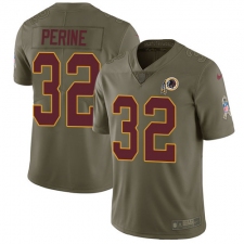 Men's Nike Washington Redskins #32 Samaje Perine Limited Olive 2017 Salute to Service NFL Jersey