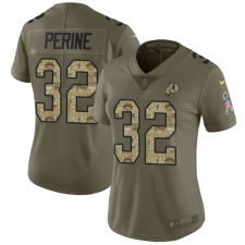 Women's Nike Washington Redskins #32 Samaje Perine Limited Olive/Camo 2017 Salute to Service NFL Jersey