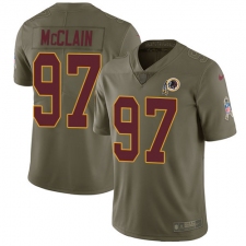 Men's Nike Washington Redskins #97 Terrell McClain Limited Olive 2017 Salute to Service NFL Jersey