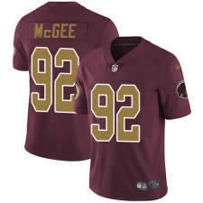 Youth Nike Washington Redskins #92 Stacy McGee Burgundy Red/Gold Number Alternate 80TH Anniversary Vapor Untouchable Limited Player NFL Jersey