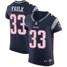 Men's Nike New England Patriots #33 Kevin Faulk Navy Blue Team Color Vapor Untouchable Elite Player NFL Jersey