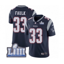 Men's Nike New England Patriots #33 Kevin Faulk Navy Blue Team Color Vapor Untouchable Limited Player Super Bowl LIII Bound NFL Jersey