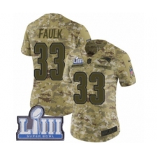 Women's Nike New England Patriots #33 Kevin Faulk Limited Camo 2018 Salute to Service Super Bowl LIII Bound NFL Jersey