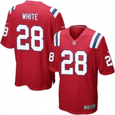 Men's Nike New England Patriots #28 James White Game Red Alternate NFL Jersey