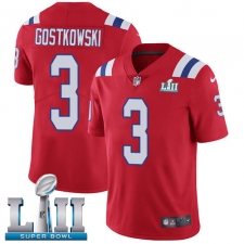 Men's Nike New England Patriots #3 Stephen Gostkowski Red Alternate Vapor Untouchable Limited Player Super Bowl LII NFL Jersey