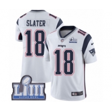 Men's Nike New England Patriots #18 Matthew Slater White Vapor Untouchable Limited Player Super Bowl LIII Bound NFL Jersey