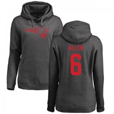 NFL Women's Nike New England Patriots #6 Ryan Allen Ash One Color Pullover Hoodie
