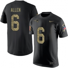 Nike New England Patriots #6 Ryan Allen Black Camo Salute to Service T-Shirt