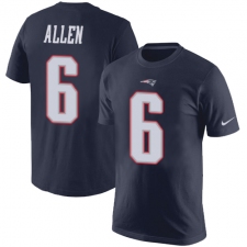 Nike New England Patriots #6 Ryan Allen Navy Blue Rush Pride Name & Number T-Shirt