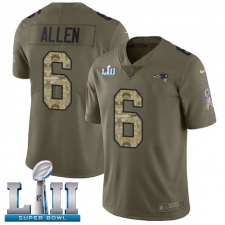 Youth Nike New England Patriots #6 Ryan Allen Limited Olive/Camo 2017 Salute to Service Super Bowl LII NFL Jersey
