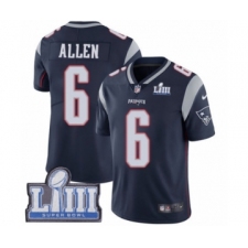 Youth Nike New England Patriots #6 Ryan Allen Navy Blue Team Color Vapor Untouchable Limited Player Super Bowl LIII Bound NFL Jersey