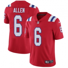 Youth Nike New England Patriots #6 Ryan Allen Red Alternate Vapor Untouchable Limited Player NFL Jersey